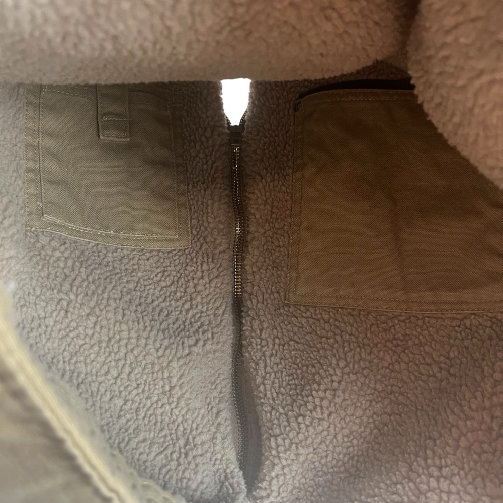 BERNE Sherpa Lined HEAVY Full Zip Utility Vest — no size tag — see measurements - Picture 9 of 11